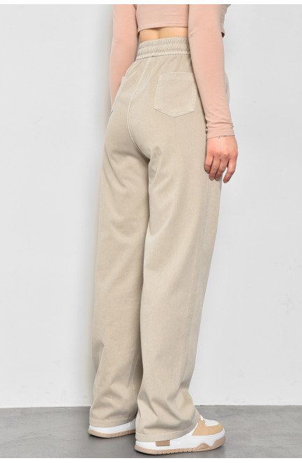 Штани жіночі розкльошені напівбатальні бежевого кольору 173437L