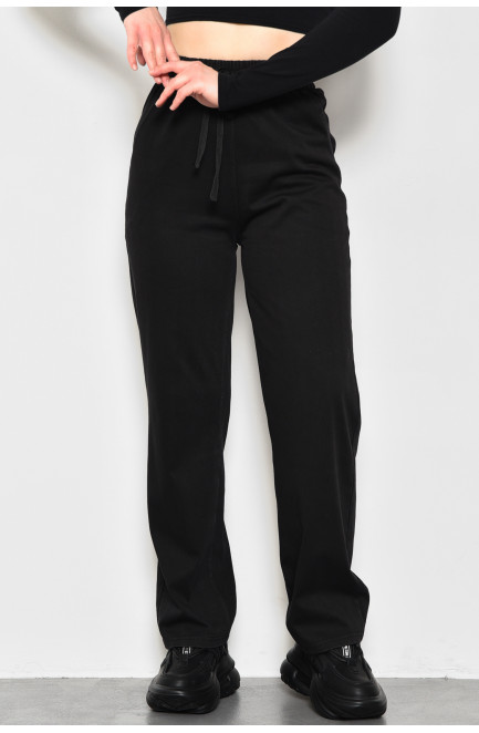 Штани жіночі розкльошені напівбатальні чорного кольору 173439L
