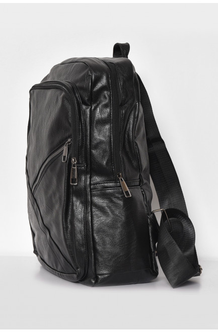 Рюкзак чоловічий з екошкіри чорного кольору 173442L