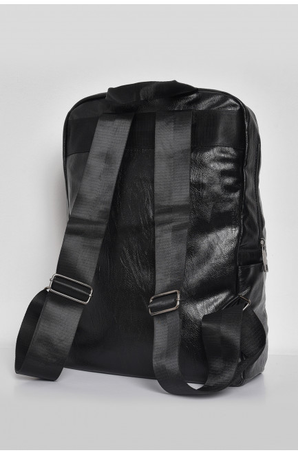 Рюкзак чоловічий з екошкіри чорного кольору 173443L