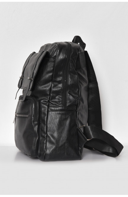 Рюкзак чоловічий з екошкіри чорного кольору 173447L