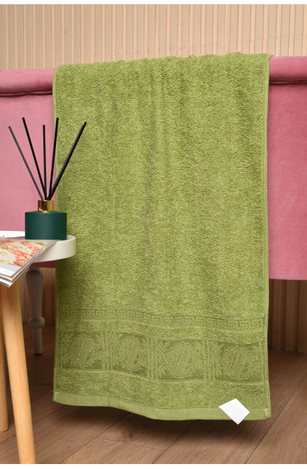 Рушник для обличчя махровий зеленого кольору 173450L