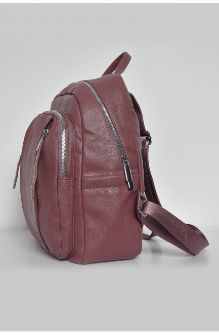 Жіночий рюкзак з екошкіри темно-рожевого кольору 173478L