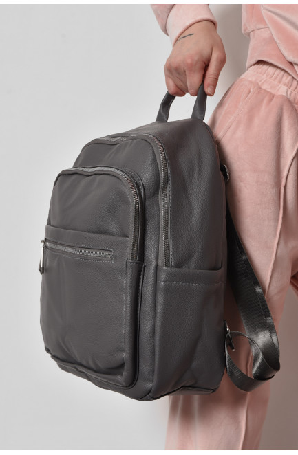 Жіночий рюкзак з екошкіри сірого кольору 173479L