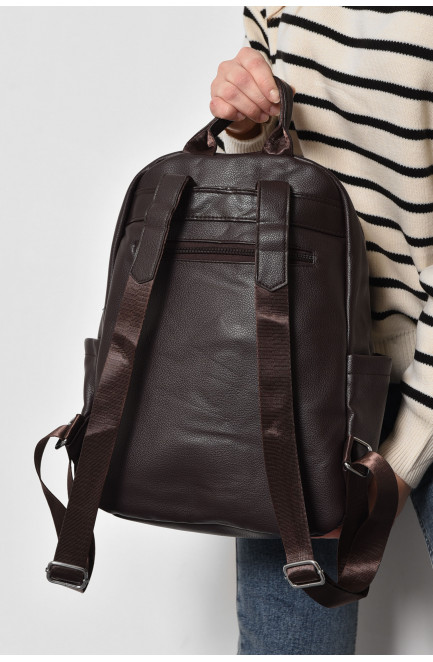 Жіночий рюкзак з екошкіри темно-коричневого кольору 173480L