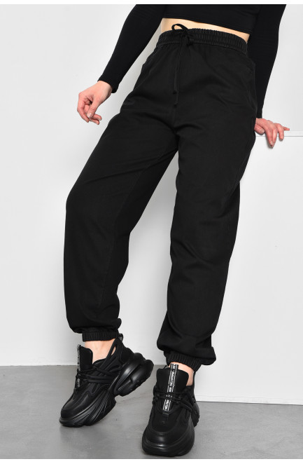 Штани жіночі напівбатальні чорного кольору 173486L