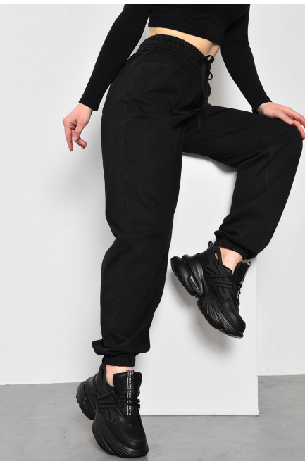 Штани жіночі напівбатальні чорного кольору 173486L