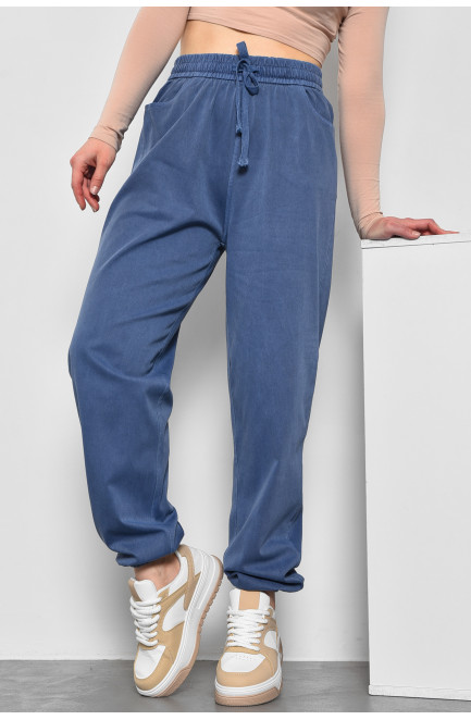 Штани жіночі напівбатальні блакитного кольору 173488L