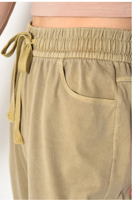 Штани жіночі напівбатальні бежевого кольору 173489L
