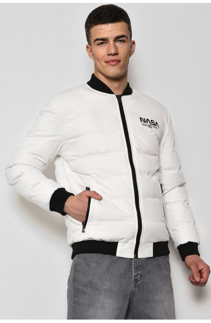 Куртка мужская демисезонная белого цвета 173533L