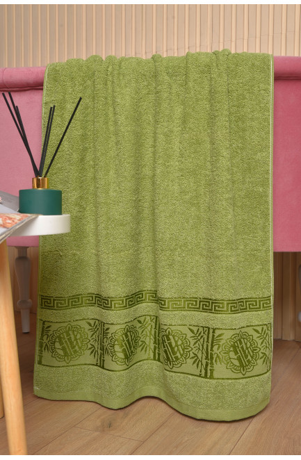 Рушник банний махровий зеленого кольору 173587L