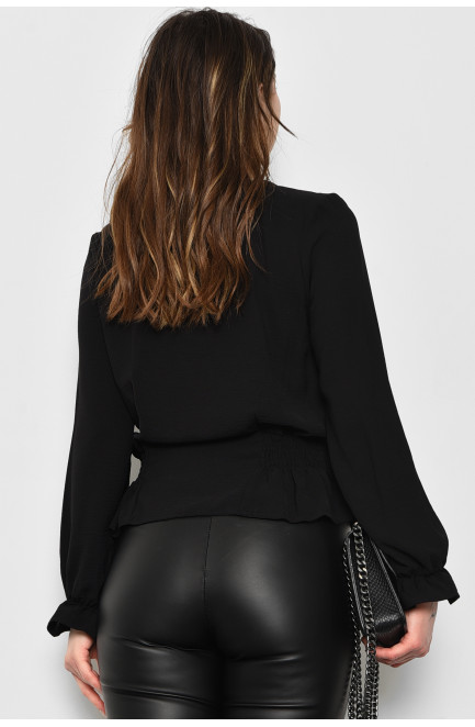 Блуза жіноча однотонна чорного кольору 173592L
