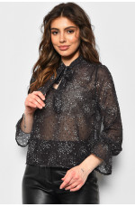 Блуза женская с принтом черного цвета 173829L