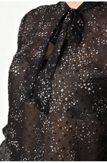 Блуза женская с принтом черного цвета 173829L