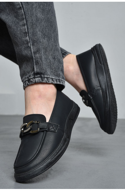 Туфлі-лофери жіночі чорного кольору 174078L