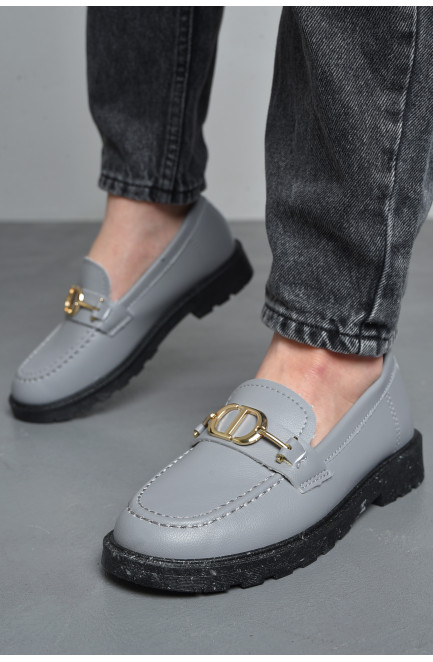 Туфлі-лофери жіночі сірого кольору 174080L