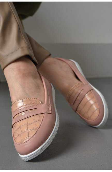 Туфли-лоферы женские розового цвета 174097L