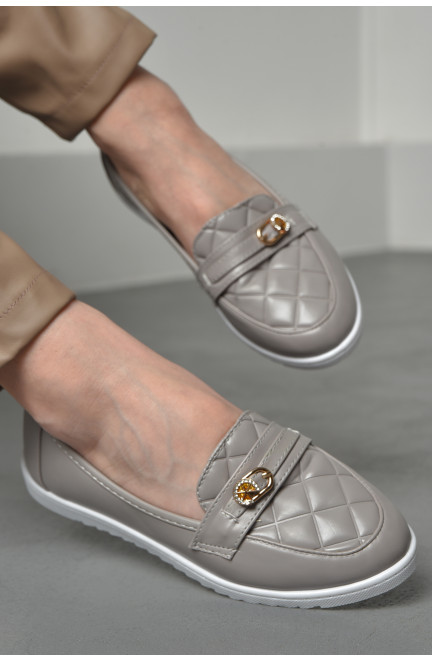 Туфлі-лофери жіночі сірого кольору 174101L