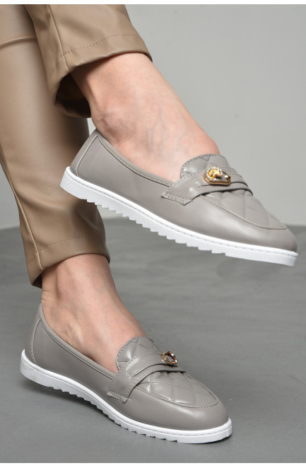 Туфлі-лофери жіночі сірого кольору 174101L