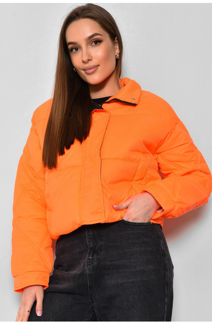 Куртка жіноча демісезонна помаранчевого кольору 174111L