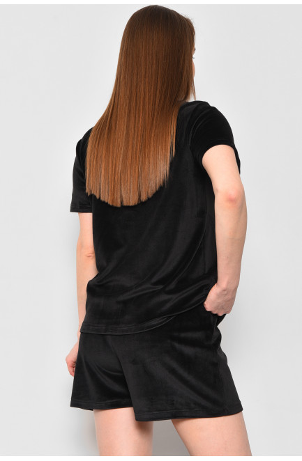 Піжама жіноча велюрова чорного кольору 174369L