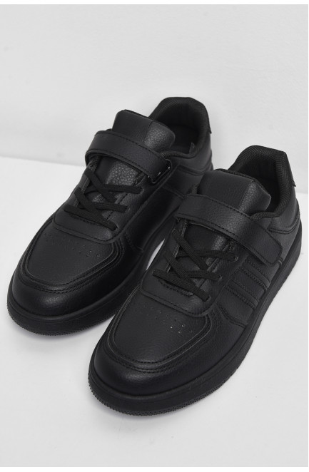 Кросівки дитячі чорного кольору на ліпучках 174428L