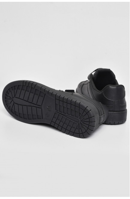 Кросівки дитячі чорного кольору на ліпучках 174428L