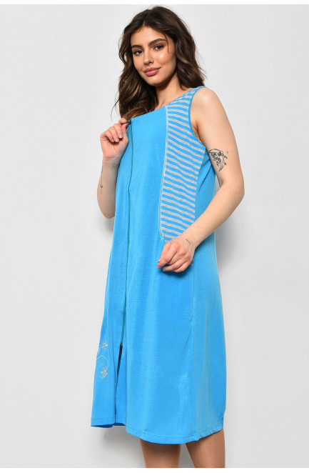 Халат жіночий напівбатальний літній блакитного кольору 174476L