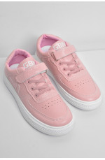 Кросівки дитячі рожевого кольору на ліпучці та шнурівці 174501L