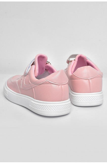 Кроссовки детские розового цвета на липучке и шнуровке 174501L