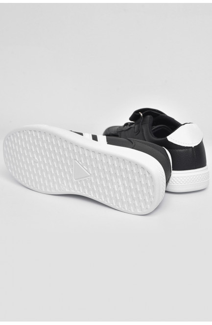 Кросівки дитячі чорного кольору на ліпучці та шнурівці 174506L