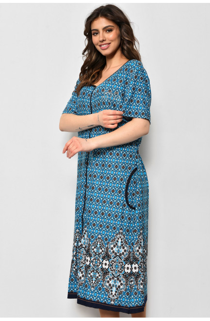 Халат жіночий напівбатальний літній бірюзового кольору 174514L