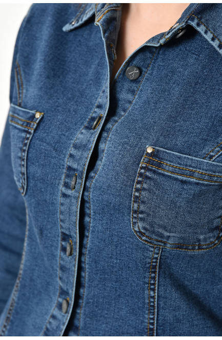 Сорочка жіноча джинсова синього кольору 174960L