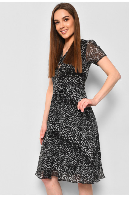 Платье женское черного цвета с принтом 175087L