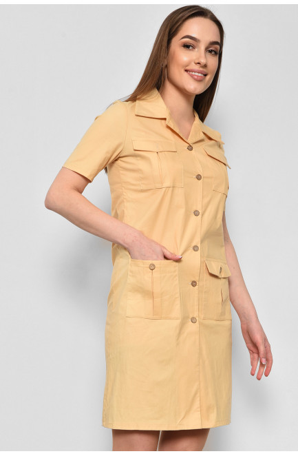 Сукня жіноча однотонна жовтого кольору 175128L