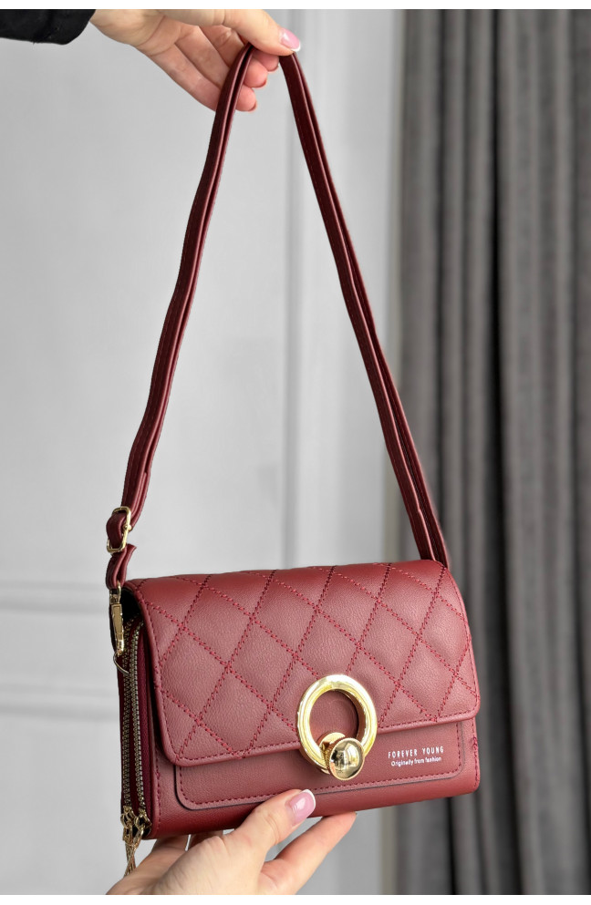 Клатч женский бордового цвета 175145L