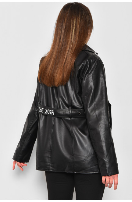 Куртка женская из экокожи черного цвета 175183L