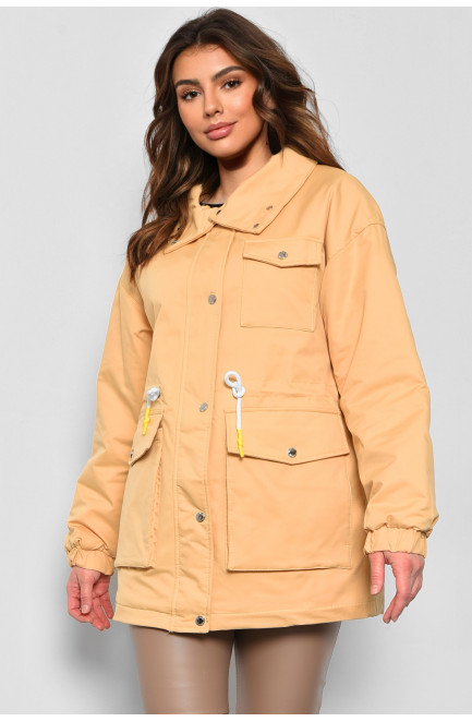 Куртка женская демисезонная горчичного цвета 175203L