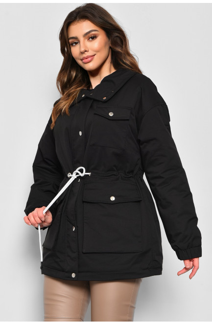 Куртка жіноча демісезонна чорного кольору 175258L