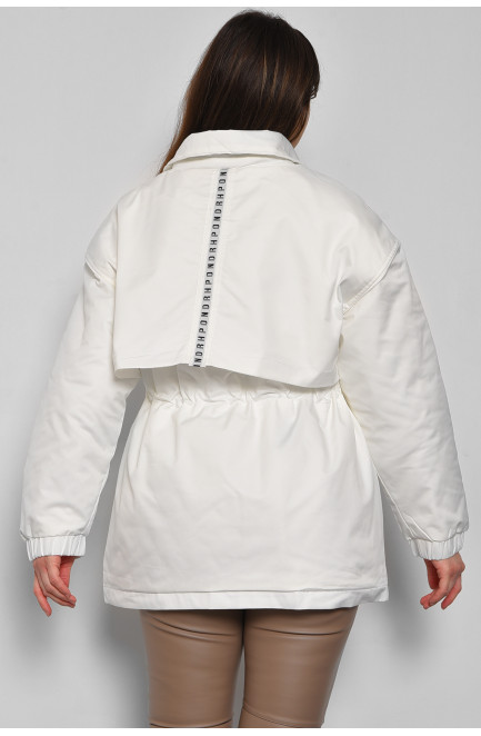 Куртка жіноча демісезонна білого кольору 175259L