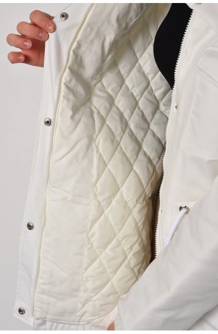 Куртка жіноча демісезонна білого кольору 175259L