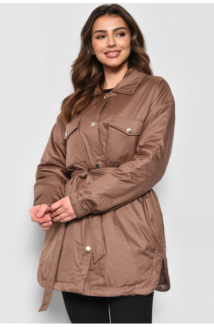 Куртка жіноча демісезонна коричневого кольору 175270L