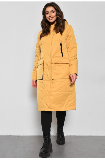 Куртка жіноча демісезонна жовтого кольору 175273L