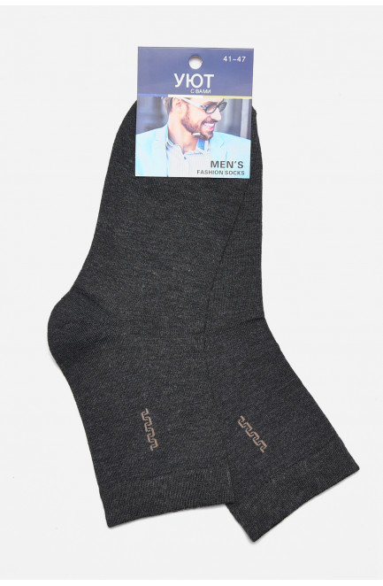 Шкарпетки чоловічі демісезонні темно-сірого кольору 175494L