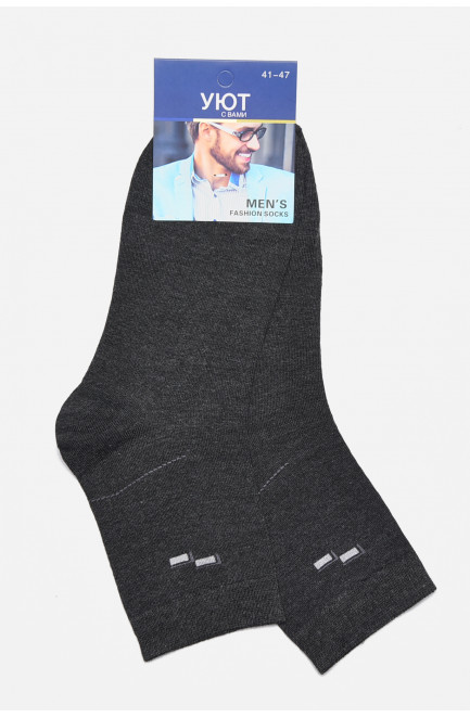 Шкарпетки чоловічі демісезонні темно-сірого кольору 175503L