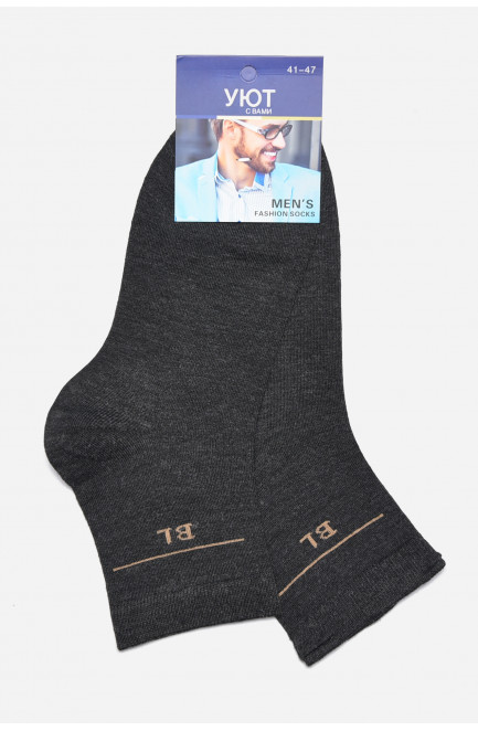 Шкарпетки чоловічі демісезонні темно-сірого кольору 175532L
