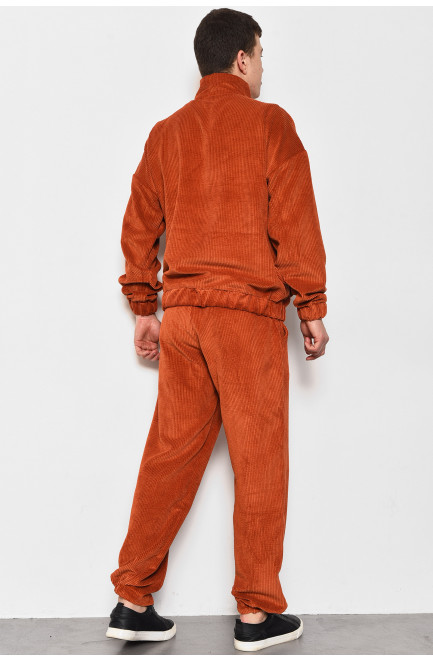 Спортивный костюм мужской вельветовый терракотового цвета 175720L
