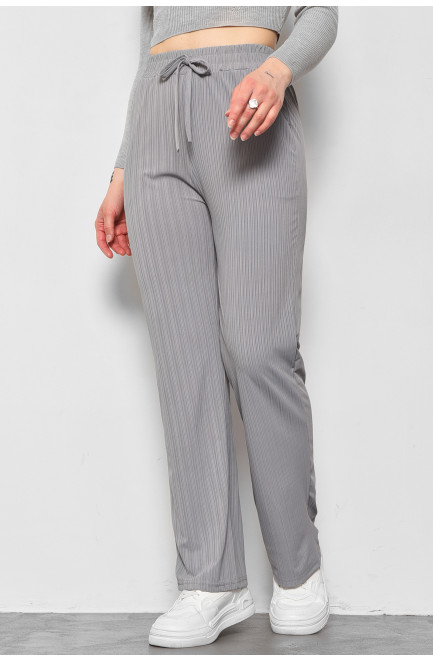 Штани жіночі розкльошені сірого кольору 175781L