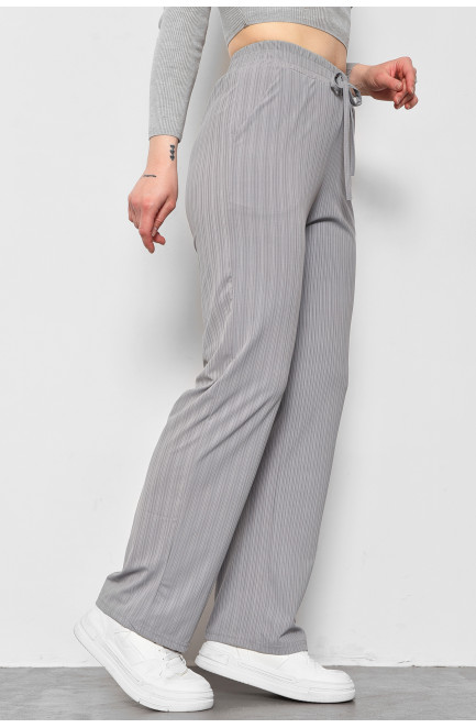 Штани жіночі розкльошені сірого кольору 175781L
