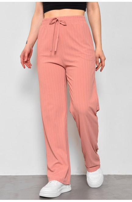 Штани жіночі розкльошені рожевого кольору 175784L
